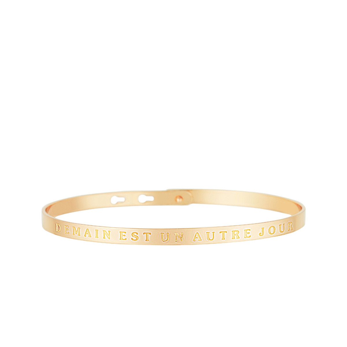 "DEMAIN EST UN AUTRE JOUR" bracelet à message doré Bracelet à message "Demain est un Autre Jour" Laiton doré