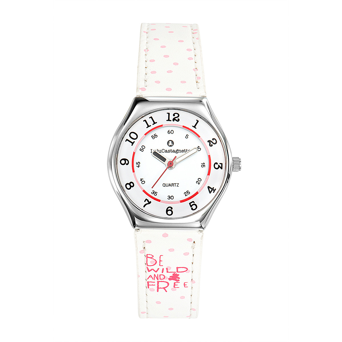 Montre Fille LuluCastagnette Mini Star  bracelet blanc tacheté rose - 38851