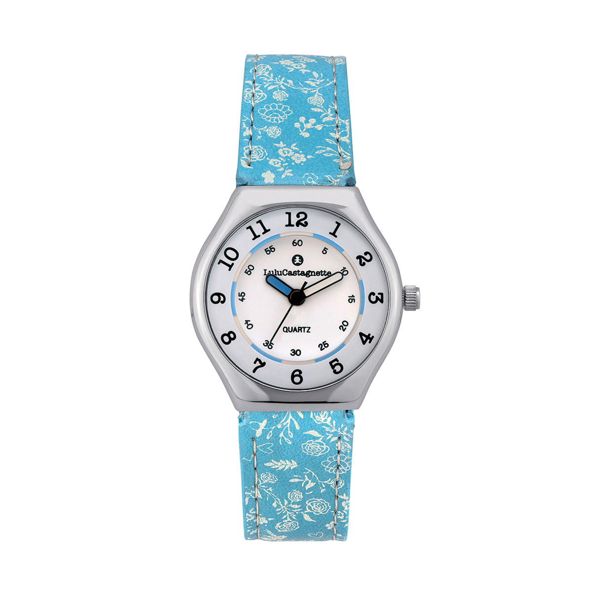 Montre Fille LuluCastagnette Mini Star bracelet bleu à motif floral - 38876 Montre Fille LuluCastagnette Mini Star bracelet bleu motif floral - 38876