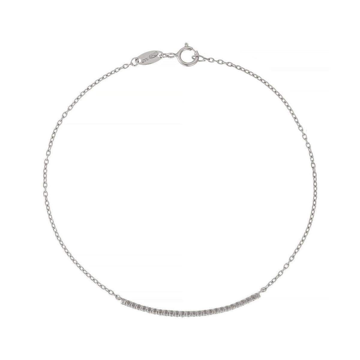 Bracelet or blanc et oxydes de zirconium "Barette or blanc" Bracelet chaine or blanc et oxydes de zirconium "Barrette or blanc"