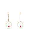 Boucles d'oreilles Or Jaune 375 et Rubis "Cerceaux de rubis "