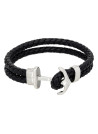 Bracelet Homme Noir en acier avec ancre