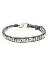 Bracelet Homme acier et cuir gris "GREY WAX CORD "