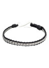 Bracelet Homme acier et cuir noir "GENTLEMEN "