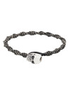 Bracelet Homme acier et cuir noir "BLACKMOOD "