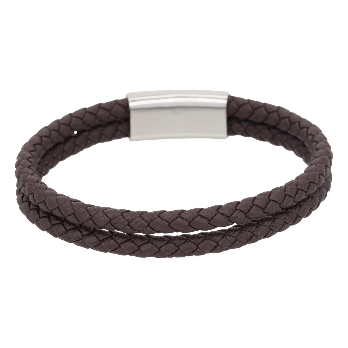 Bracelet Homme double cordon en cuir marron "Ventar" Taille L