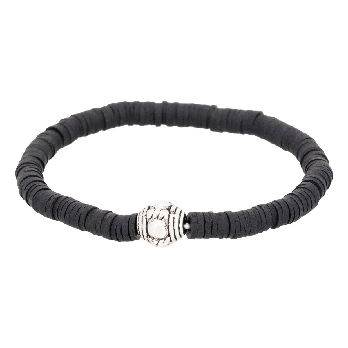 Bracelet Homme ajustable élastiqué noir "SMOKY " Bracelet Homme élastiqué noir "SMOKY"