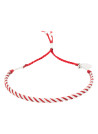 Bracelet Homme acier, perles et cordon rouge "RED WAX "