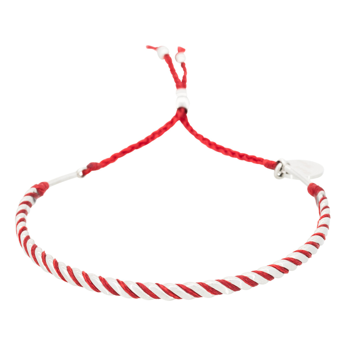 Bracelet Homme acier, perles et cordon rouge "RED WAX " Bracelet Homme en acier et cordon "Rylan"