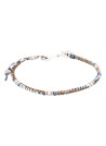 Bracelet Homme acier et corde bleu, marron "BROWN WAX "