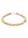 Bracelet Homme acier + pierres d'agate beige "SUNRISE" | Mes-bijoux.fr