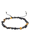 Bracelet Homme oeils de tigre noir "TIGER WAX"