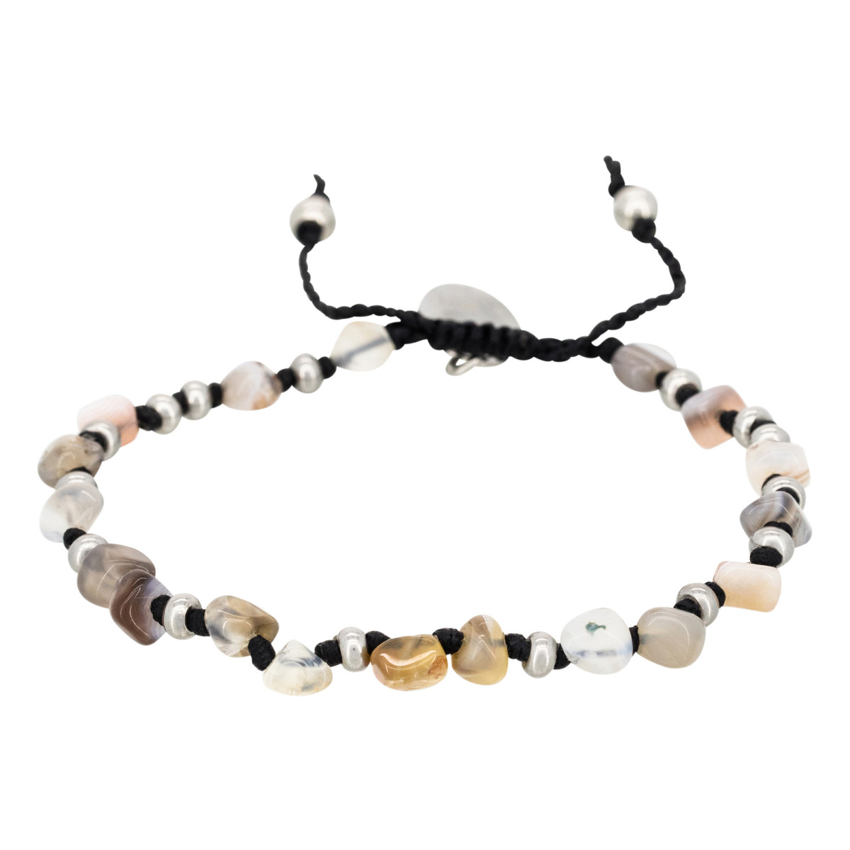 Bracelet Homme pierres multicolore "TIGER EYE" Bracelet Pierre "Flintor" Acier