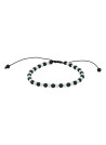 Bracelet Homme ajustable pierres noir et vert d'eau "MACARELLETA"
