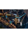 Bracelet Homme ajustable pierres noir et vert d'eau "MACARELLETA"