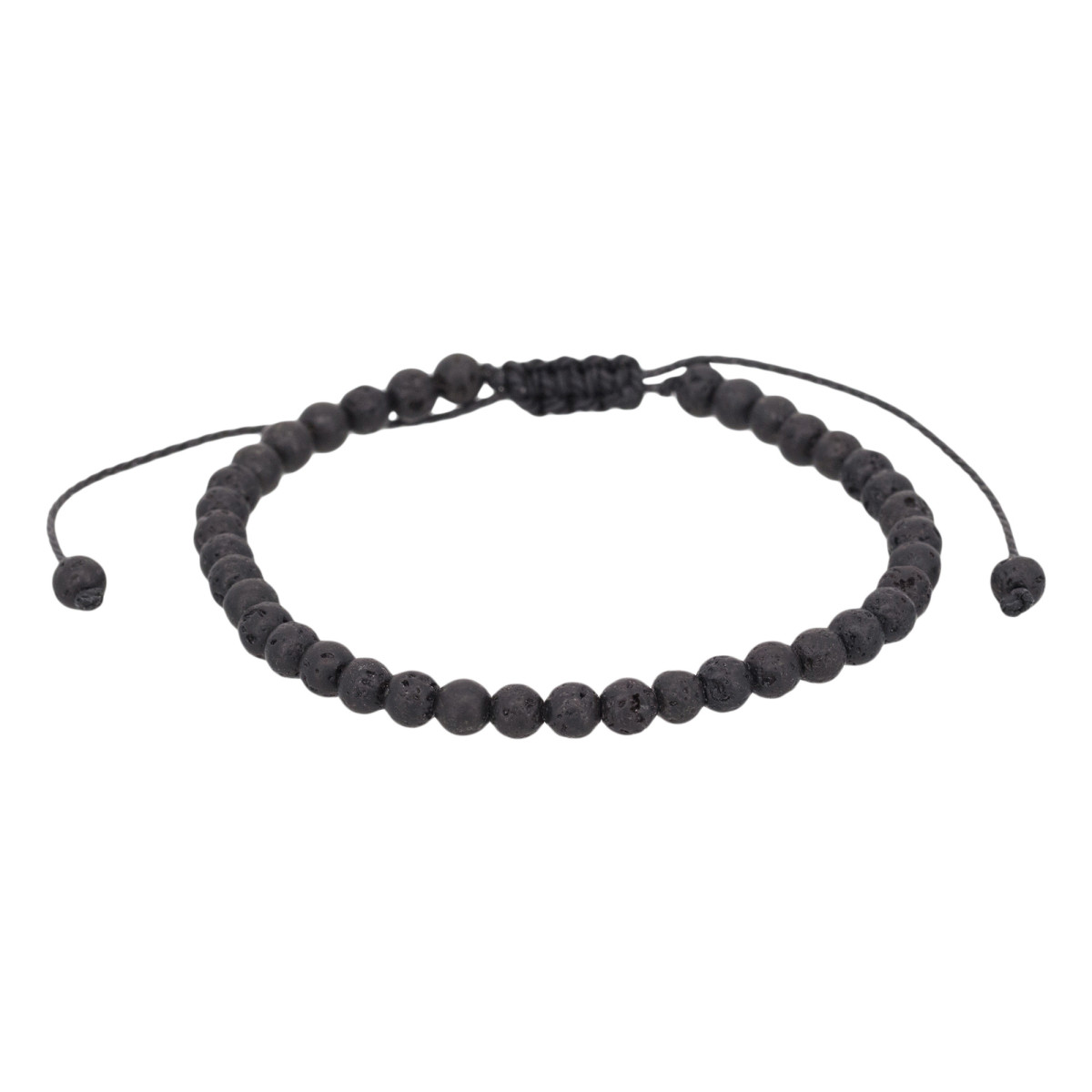 Bracelet Homme ajustable pierres noires "ANTONIO"