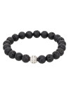Bracelet Homme élastiqué pierres noir "VOLCANO"