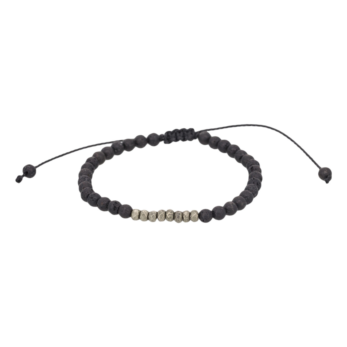 Bracelet Homme ajustable " BLACK SENS" Bracelet Homme ajustable pierres volcaniques" BLACK SENS"