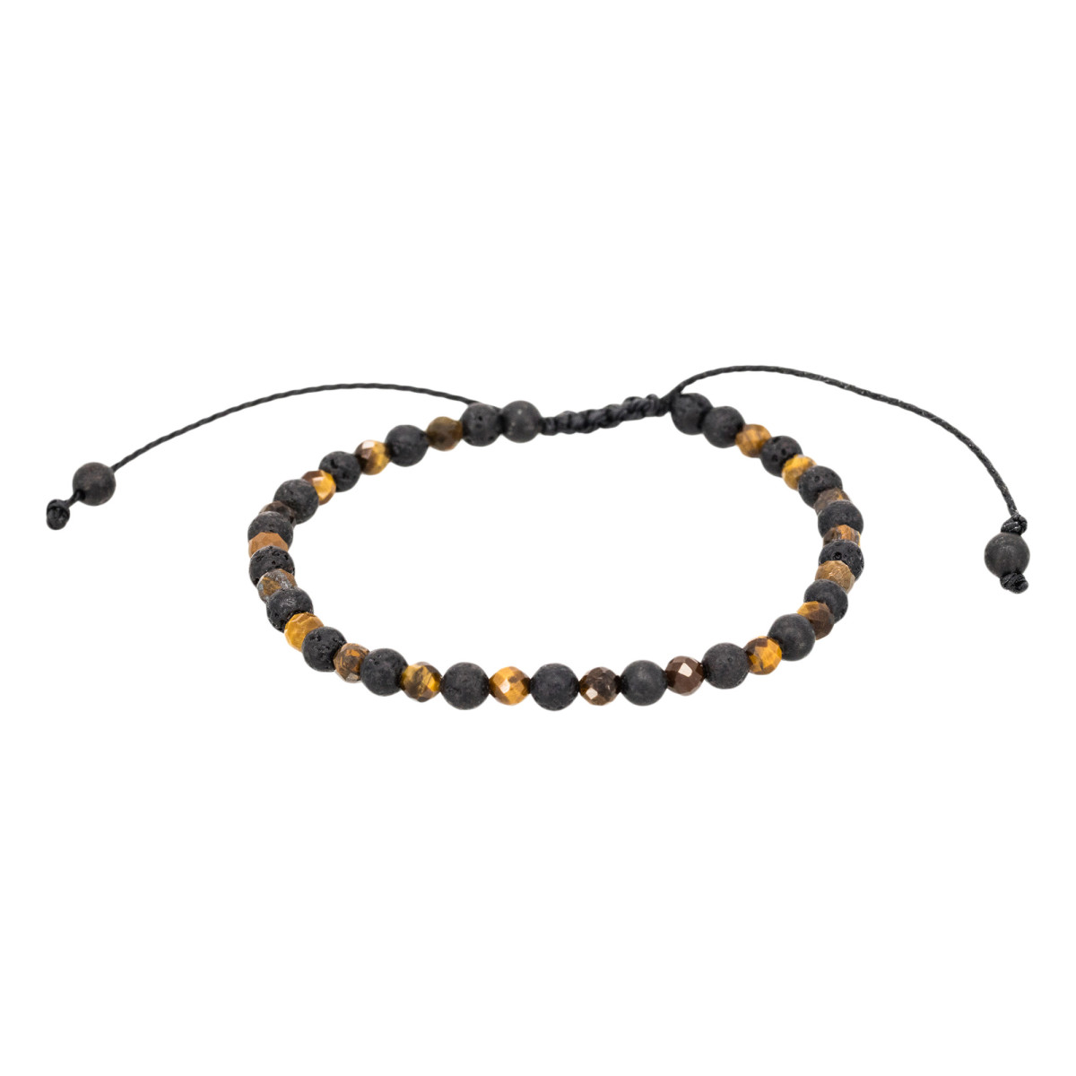 Bracelet Homme ajustable "SAND" Bracelet Homme ajustable pierres volcaniques et oeil de tigre "SAND"