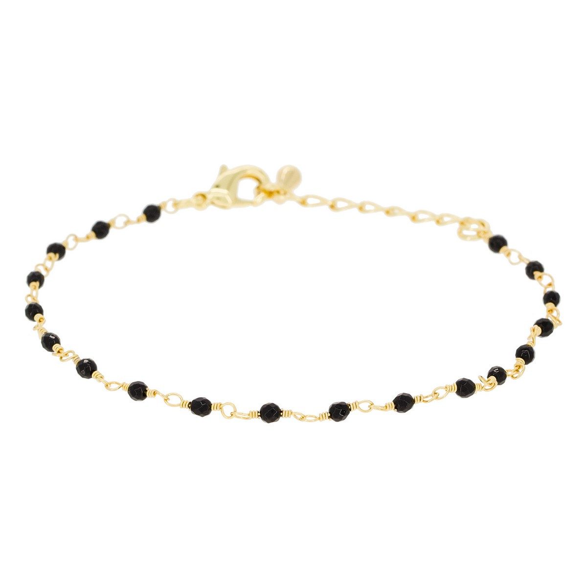 Bracelet " Elisa" Jade noir Bracelet "Harmoniae" Jade noir Laiton doré