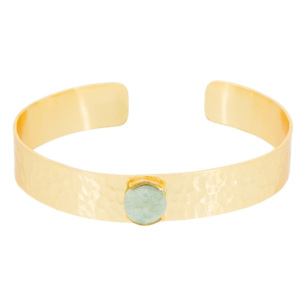 Bracelet jonc ouvert "Caroline" Amazonite verte