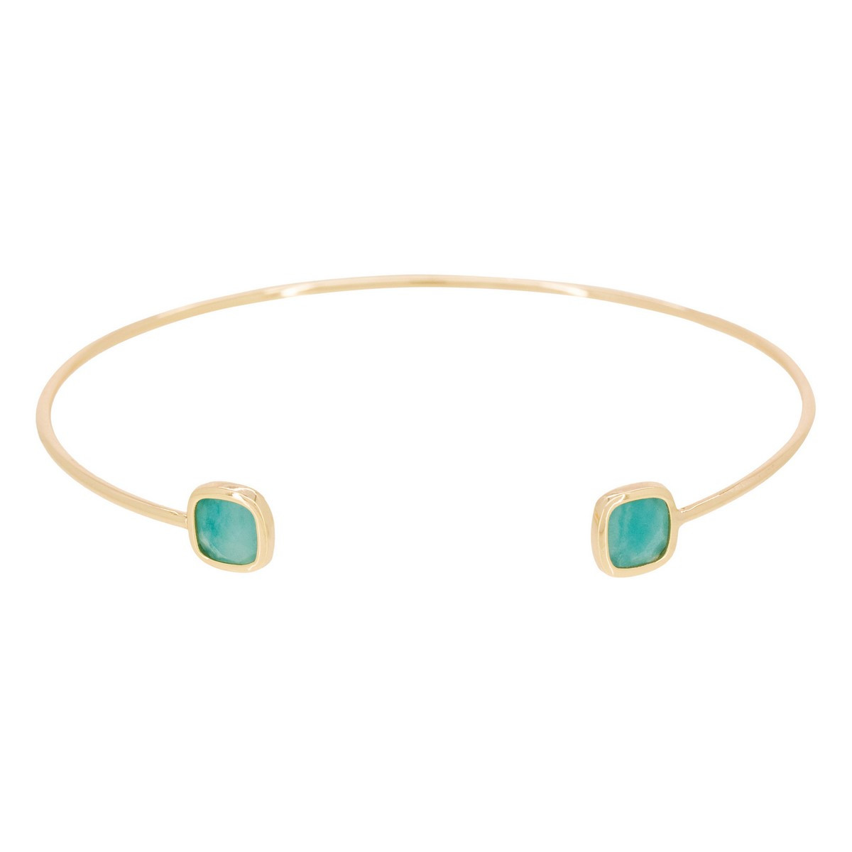 Bracelet "Rosy" Amazonite Bracelet "Vestalis" Amazonite verte Laiton doré