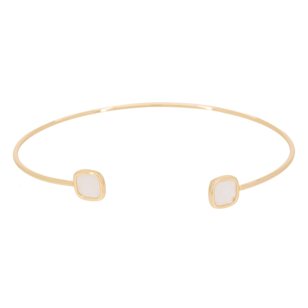 Bracelet "Rosy" Quartz rose Bracelet "Vestalis" Quartz rose Laiton doré