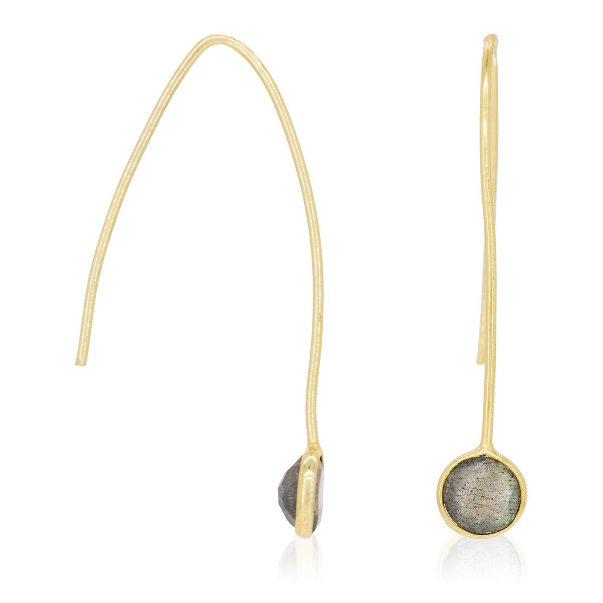 Boucle d'oreilles "Jane" Labradorite Boucles d'oreilles "Temporalite" Labradorite Laiton doré