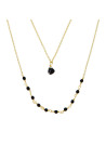Collier "Paola" Jade noir et opal noir