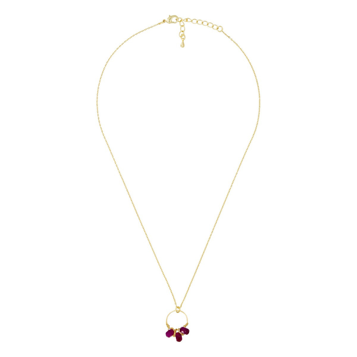 Collier "Suzi" Agate violet Collier "Lumière" Agate violette Laiton doré