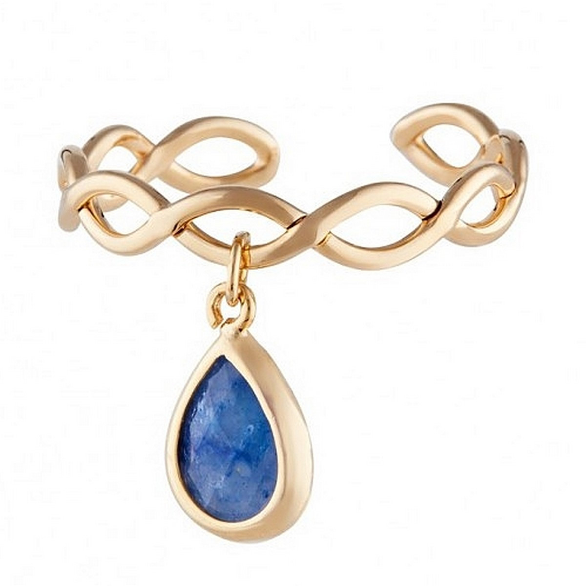 Bague "Athéna" Bague Ajustable "Fusionelle" Aventurine bleue Laiton doré
