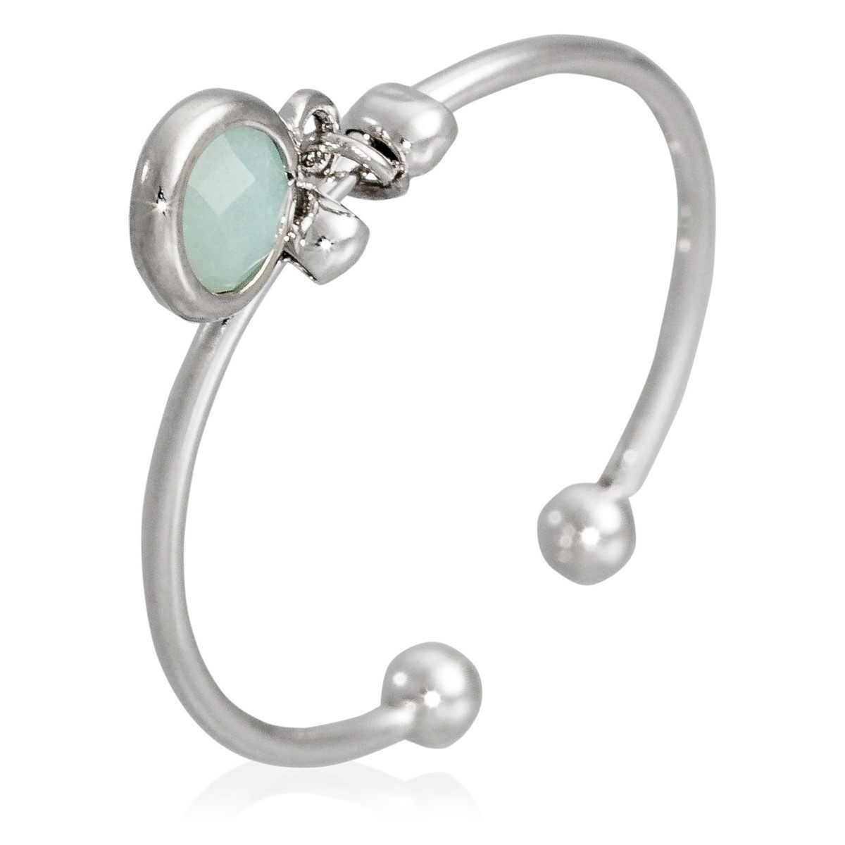 Bague "Norah" Bague Ajustable "Fusion" Amazonite verte Laiton