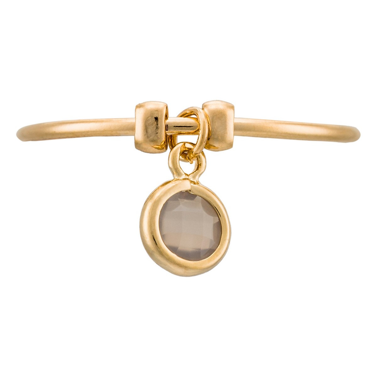 Bague "Norah" Bague Ajustable "Fusion" Agate grise Laiton doré