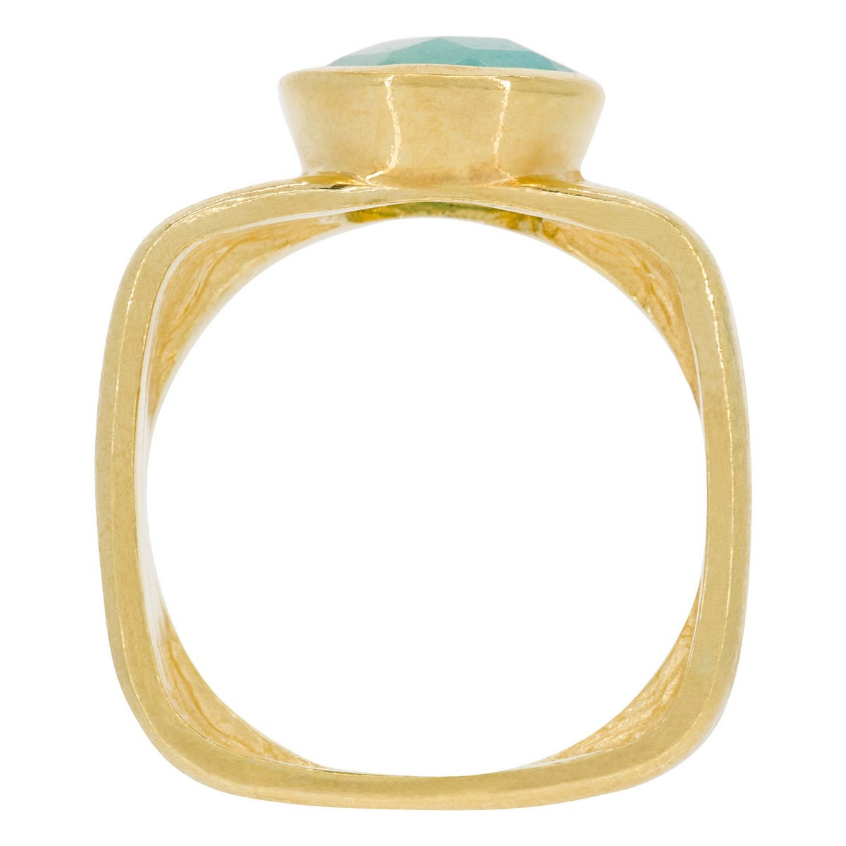 Bague "Florealis" Amazonite Verte Laiton doré