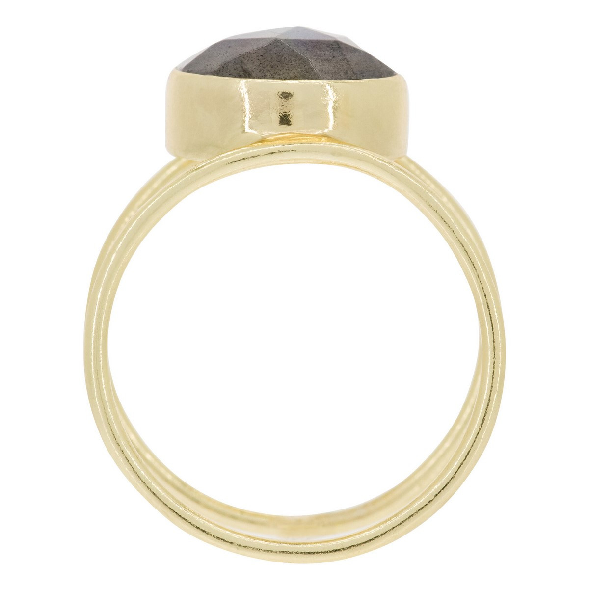 Bague "Eclipse" Labradorite Laiton doré