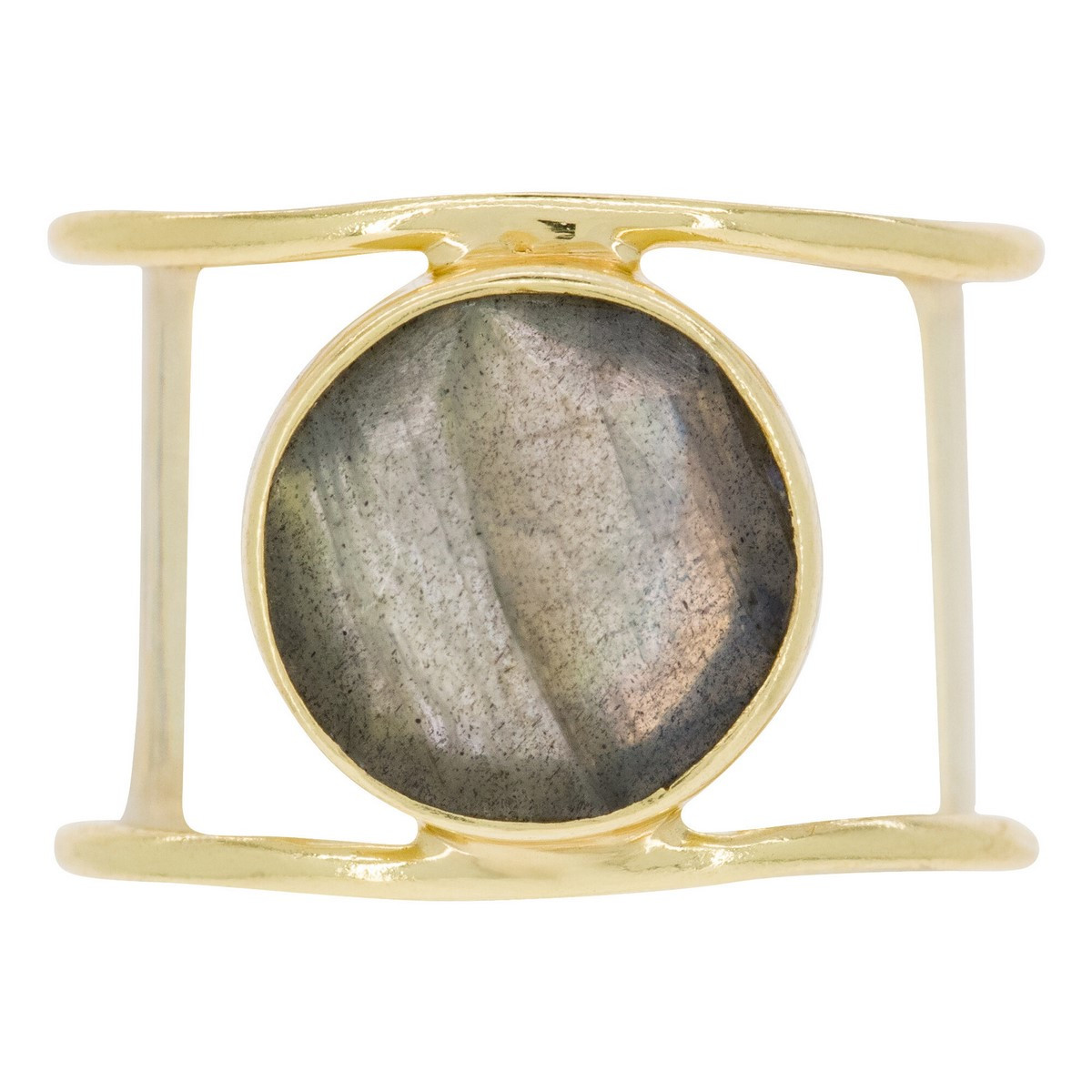 Bague "Eclipse" Labradorite Laiton doré