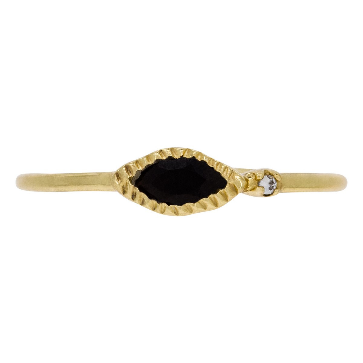 Bague "Marta" Onyx Noire Bague "Centaurea" Onyx Noire Laiton doré