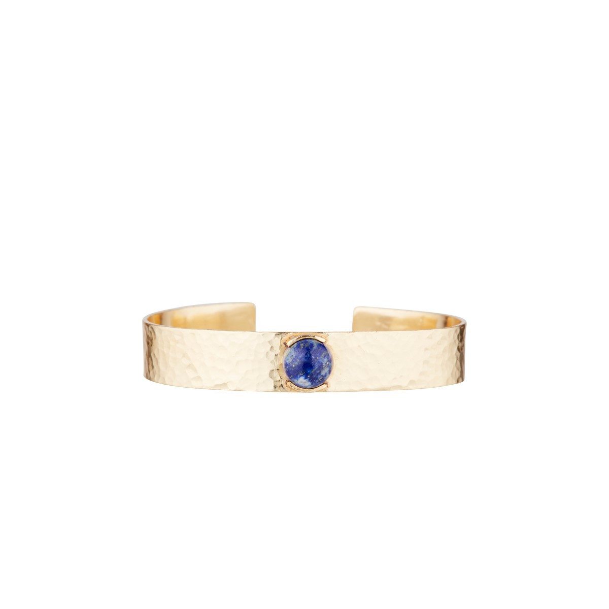 Bracelet jonc ouvert "Caroline" Lapis bleue