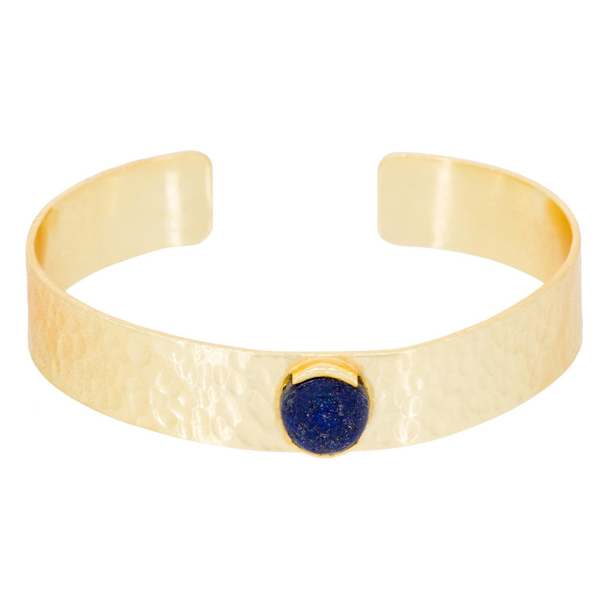 Bracelet jonc ouvert "Caroline" Lapis bleue