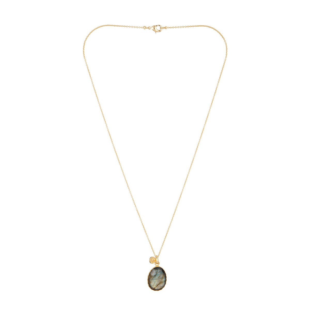Collier "Novaelia" Labradorite Grise Laiton doré