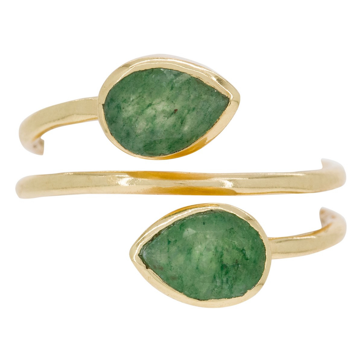 Bague "Taya" Aventurine verte Bague "Frimasia" Aventurine verte Laiton doré