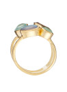 Bague "Tatiana" Labradorite et Aqua Calci
