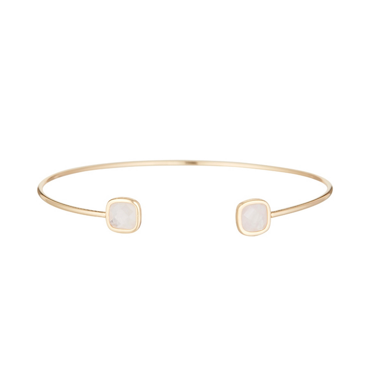 Bracelet "Rosy" Quartz rose Bracelet "Vestalis" Quartz rose Laiton doré
