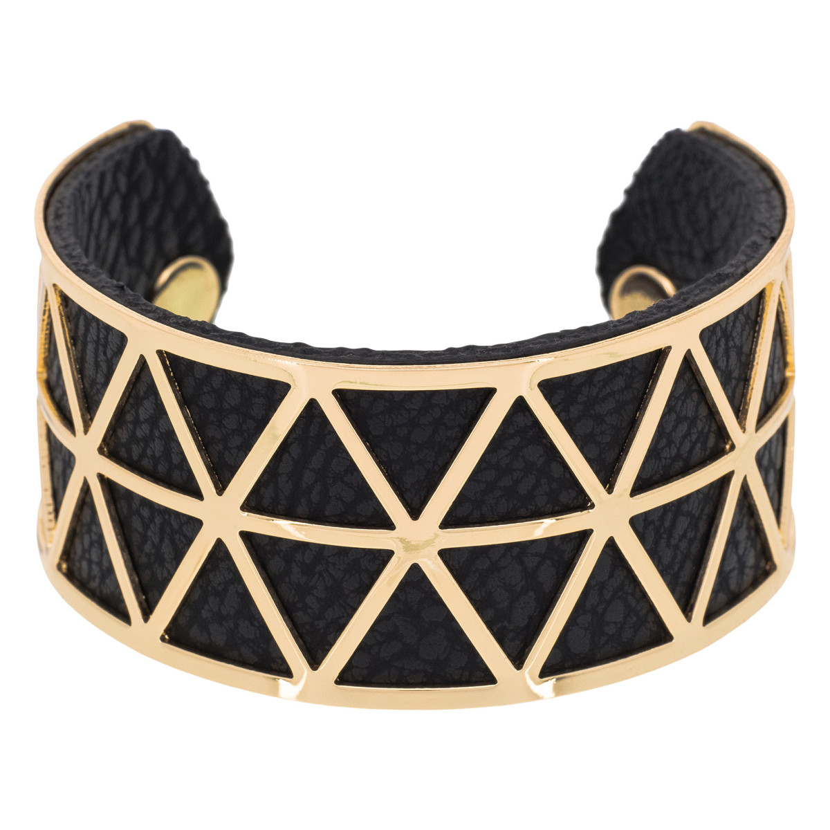 Bracelet Manchette CADENCIA noir finition dorée