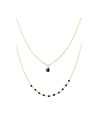 Collier "Paola" Jade noir et opal noir