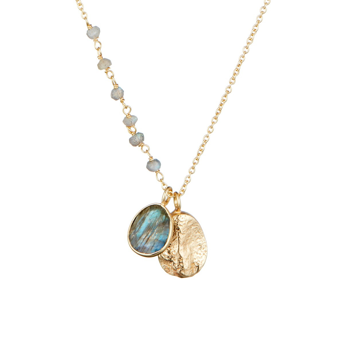 Collier "Natasha" Labradorite Collier "Nebulia" Labradorite Laiton doré