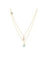 Collier "Ariane" Quartz Rose et Aqua Calci