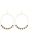 Boucles d'Oreilles "Roberta" Jade Noir