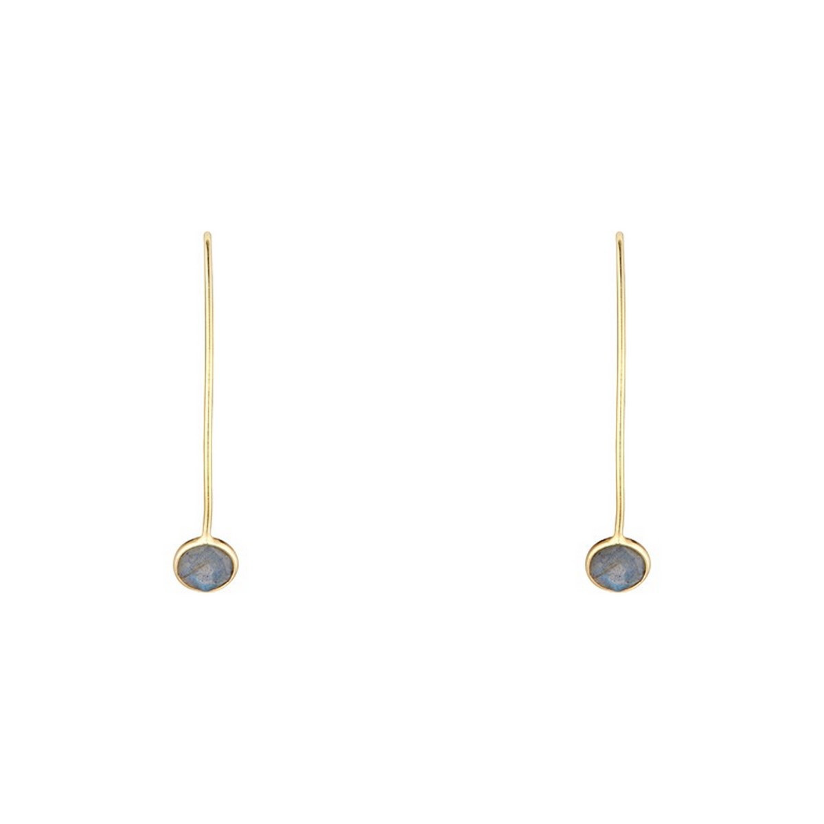 Boucle d'oreilles "Jane" Labradorite Boucles d'oreilles "Temporalite" Labradorite Laiton doré