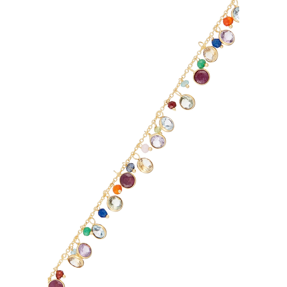 Bracelet "Letty" Topaze et Quartz rose Bracelet "Éternellea" Topaze bleue, Quartz rose, Quartz blanche, Préhnite, Iolite Laiton doré